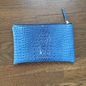 Blue Vinyl Reptile Skin Bag Clutch